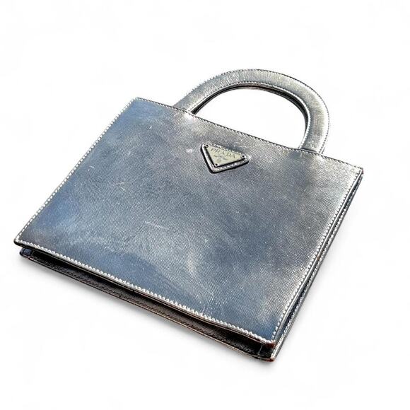 Vintage 90s Prada Metallic Silver Purse - Picture 8 of 8